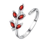 Bague En Argent 925 Avec Feuille, Ajustable, Pierre Précieuse Naturelle, Cristal, Promesse De Mariage, Large, Pour Femmes Et Filles, Bijoux, Cadeaux, Avec Boîte, Bague En Citrine