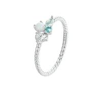 Bague En Argent 925 Avec Opale Exquise Pour Filles, Bijoux Délicats Et Mignons En Or Blanc, Cadeaux D'anniversaire Pour Femmes