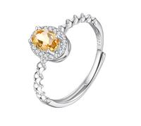 Bague En Argent 925 Avec Pierres Précieuses Naturelles, Solitaire Réglable, Pierre De Naissance, Alliance De Fiançailles, Diamant Simulé, Alliance De Promesse De Mariage Pour Elle, Bijoux, Cadea