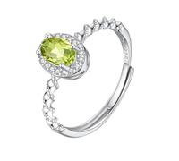 Bague En Argent 925 Avec Pierres Précieuses Naturelles, Solitaire Réglable, Pierre De Naissance, Alliance De Fiançailles, Diamant Simulé, Alliance De Promesse De Mariage Pour Elle, Bijoux, Cadea