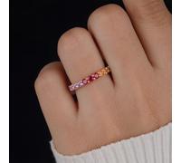 Bague en argent 925 avec rangée de diamants CZ - Pour homme et femme - Convient pour un rendez-vous quotidien - Cadeau pour les mères - Tendance tendance