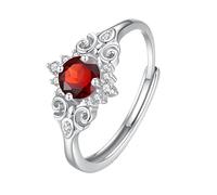 Bague en argent 925 pour femme - Vintage - Topaze naturelle - Citrine - Rubis - Solitaire - Bague de fiançailles - Argent éternité - Nœud celtique - Réglable - Cadeau d'anniversaire, Argent sterling