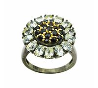 Bague en argent 925 vintage avec topaze bleue, saphir bleu, pour femme, pierre de naissance naturelle, bague de fiançailles, bague de mariage, bague hypoallergénique, P 1/2, Pierre précieuse., Topaze