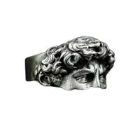 Bague en argent au design unique fracturé sur le thème de la sculpture classique, finition brillante robuste pour tenues décontractées ou formelles, bagues en argent résistantes au ternissement