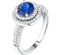 Bague en argent brillant avec zircon bleu Tesori SAIW27701 - Circonférence : 52 mm.