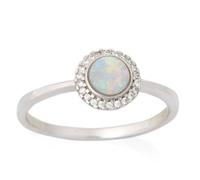 Bague en argent 'Déesse Opale' LES TRESORS DE LILY - 8mm - Blanc - Femme 56