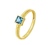 Bague en Argent Femme Taille 59 Bague Vintage Topaze Or Jaune 9 Carats Au375 avec Topaze Carrée de 0,3 CT Solide Non Plaqué Mise à Niveau 3.0 pour Mesdames Anniversaire Bijoux