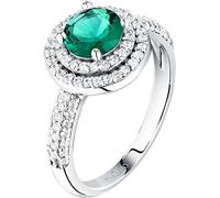 Bague en argent irisé avec zircon vert Tesori SAIW27801 - Circonférence : 56 mm.