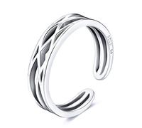 Bague en argent pour femme formé par des lignes liées. Bague pour femme plaqué en argent ou or. Bijoux femme idéal pour le couple, les cadeaux pour le mère, fille.