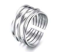Bague en argent pour femme par des lignes liées. Bague pour femme en argent plaqué en argent ou or. Bijoux femme idéal pour le couple, les cadeaux pour le mère, fille. Bague argent 925 femme
