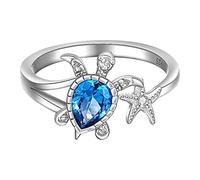 Bague en argent rétro multicouche en diamant bague strass élégante bague étoile ouverture réglable pour femmes calendula crème pour le visage, taille unique, Autre, Pas de pierre précieuse