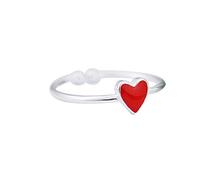 Bague en argent Simple coeur rouge ouvert bagues pour anniversaire cadeau d'anniversaire Saint Valentin Pratique et populaire Beau design