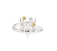 Bague en argent sterling 925 avec cerfs et fleurs pour femme - Bague ouverte réglable inspirée de la forêt avec accents floraux (argent)