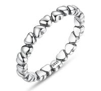 Bague En Argent Sterling 925 Avec Cœur Et Amour Éternel, Bijou Original, Empilable