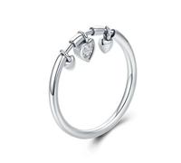 Bague En Argent Sterling 925 Avec Cœur Scintillant Et Zircone Cubique Transparent Pour Femme, Bijou De Fiançailles Et De Mariage