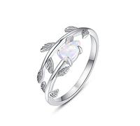 Bague en argent sterling 925 avec opale réglable pour femme et fille, Papier, Opale créée