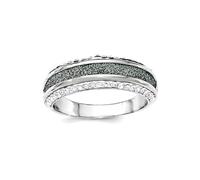 Bague en argent sterling 925 avec paillettes polies et cristal bleu texturé au laser pour femme, US 6 | EU 52.75 | DE 16.5 | JP 12 | UK M, Cristal Métal Argent, Cristal