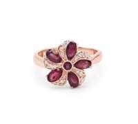 Bague en argent sterling 925 avec pierre de naissance du mois de juillet - Style vintage - Cadeau pour maman - Saint-Valentin, 63(20.10),U1/2, Pierre précieuse, Rubis