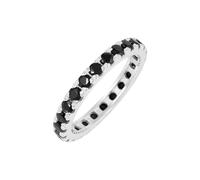 Bague en argent sterling 925 avec pierres précieuses naturelles multicolores de 2 mm pour femme - Bijoux faits à la main, Q 1/2, Pierre précieuse., noir