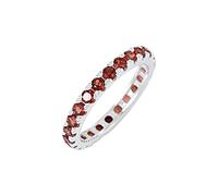 Bague en argent sterling 925 avec pierres précieuses naturelles multicolores de 2 mm pour femme - Bijoux faits à la main, U 1/2, Pierre précieuse., Rouge
