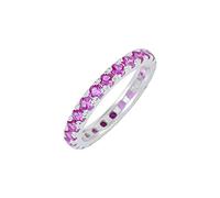 Bague en argent sterling 925 avec pierres précieuses naturelles multicolores de 2 mm pour femme - Bijoux faits à la main, R 1/2, Pierre précieuse., Rose violet