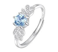 Bague En Argent Sterling 925 Avec Pierres Précieuses Pour Femme, Style Vintage, Avec Feuilles Et Zircone Cubique, Ajustable, Cristal À Facettes, Fiançailles, Cocktail, Alliance, Cadeau Avec Boît