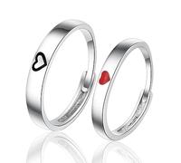 Bague En Argent Sterling 925, Bague De Vœu En Forme De Cœur, Personnalisée, Ensemble De Bagues De Couple Pour Hommes Et Femmes, Bagues Réglables Pour Fiançailles Et Mariage