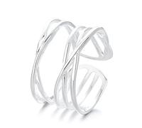 Bague en argent sterling 925 de style coréen - Design géométrique moderne (YJ1327 : 2,6 g)