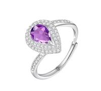 Bague En Argent Sterling 925 En Forme De Larme Pour Femme, Sertie De Pierres Précieuses, Forme Cathédrale, Forme Poire, Halo Ovale, 5 X 7 Mm, Oxyde De Zirconium, Alliance De Fiançailles Tendance