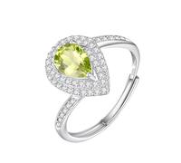 Bague En Argent Sterling 925 En Forme De Larme Pour Femme, Sertie De Pierres Précieuses, Forme Cathédrale, Forme Poire, Halo Ovale, 5 X 7 Mm, Oxyde De Zirconium, Bague De Fiançailles Tendance Pou