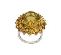 Bague en argent sterling 925 faite à la main avec citrine pour femme, bague de promesse de bijoux en pierres précieuses, anniversaire et anniversaire, U 1/2, Pierre précieuse., Citrine