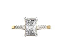 Bague en argent sterling 925 « Glory Days » : déclaration radieuse | Plaqué or | Bagues de luxe faites main avec moissanite, coussin et forme ronde pour femme | LKJR_0293