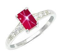 Bague en argent sterling 925 massif avec Saphir étoilé rose Linde synthétique pierre précieuse pour hommes et femmes bijoux TSR1239BH_7 (53 (16.9))