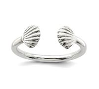 Bague en argent sterling 925 massif poli avec coquillage pour femme, US 7 | EU 55.25 | DE 17.25 | JP 14 | UK O, Métal Argent Métal Coque Argenté, Aucune pierre précieuse