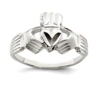Bague en argent sterling 925 massif poli avec nœud de la trinité celtique Claddagh irlandais Taille 6 pour femme