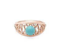 Bague en argent sterling 925 massif turquoise pour femme, faite à la main, bague en pierre ronde pour cadeau d'anniversaire de mariage pour elle, Q 1/2, Pierre précieuse., Turquoise