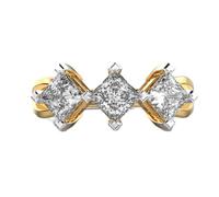 Bague en argent sterling 925 plaqué or avec couronne de triade glorieuse et moissanite, bijou de luxe fait main en forme de princesse pour femme | LKJR_0310