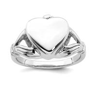 Bague en argent sterling 925 plaqué rhodium poli de 7,05 mm avec nœud de la Trinité celtique Claddagh pour femme, US 8 | EU 57.75 | DE 18 | JP 16 | UK Q, Métal Argent Métal Rhodium Argenté, Aucune