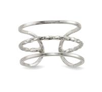Bague en argent sterling 925 poli avec barre tressée centrale réglable pour femme, US 8 | EU 57.75 | DE 18 | JP 16 | UK Q, Métal Argent sterling Argent, Aucune pierre précieuse