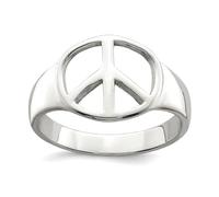 Bague en argent sterling 925 poli avec signe de paix pour femme, US 8 | EU 57.75 | DE 18 | JP 16 | UK Q, Métal Argent Argent sterling, Aucune pierre précieuse