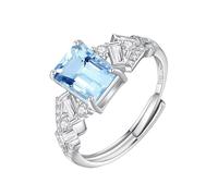 Bague En Argent Sterling 925 Pour Femme, Pierres Précieuses Naturelles, Taille Coussin 8 X 10 Mm, Alliance, Cocktail, Fiançailles, Promesse, Taille Réglable, Topaze