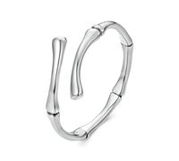 Bague En Argent Sterling 925 Style Os De Bambou Pour Homme Et Femme, Bague Cocktail Classique À Maillons Ouverts Et Minimaliste