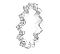 Bague en argent sterling avec pierre Mosan en forme de vague et diamant pour femme - Style polyvalent., No.8 (American size), Métal