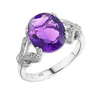 Bague En Argent Sterling En Forme D'œuf En Pierre Violette, Bague En Argent Sterling S925 En Forme De Pierre Précieuse Pour Femme