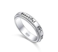 Bague en argent sterling S925 pour soulager l'anxiété, les soucis, l'ennui, le TDAH, l'autisme pour femmes et adolescentes, Argent sterling, Zircone cubique