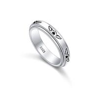 Bague en argent sterling S925 pour soulager l'anxiété, les soucis, l'ennui, le TDAH, l'autisme pour femmes et adolescentes, Argent sterling, Zircone cubique