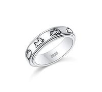 Bague en argent sterling S925 pour soulager l'anxiété, les soucis, l'ennui, le TDAH, l'autisme pour femmes et adolescentes, Argent sterling, Zircone cubique