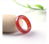 Bague en chalcédoine en agate rouge jade (Size : Inner diameter16mm)