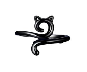 Bague en crochet réglable - Design oreilles de chat - Guide de fil pour tricoter - de zinc - Outil de bricolage - Protège les doigts contre les frottements - Cadeau pour la fête des