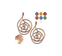 Bague en cuivre avec paume Reiki en spirale pour la méditation et la guérison énergétique, ensemble de bagues en cuivre faites à la main pour la guérison énergétique, l'équilibre des chakras, le yoga